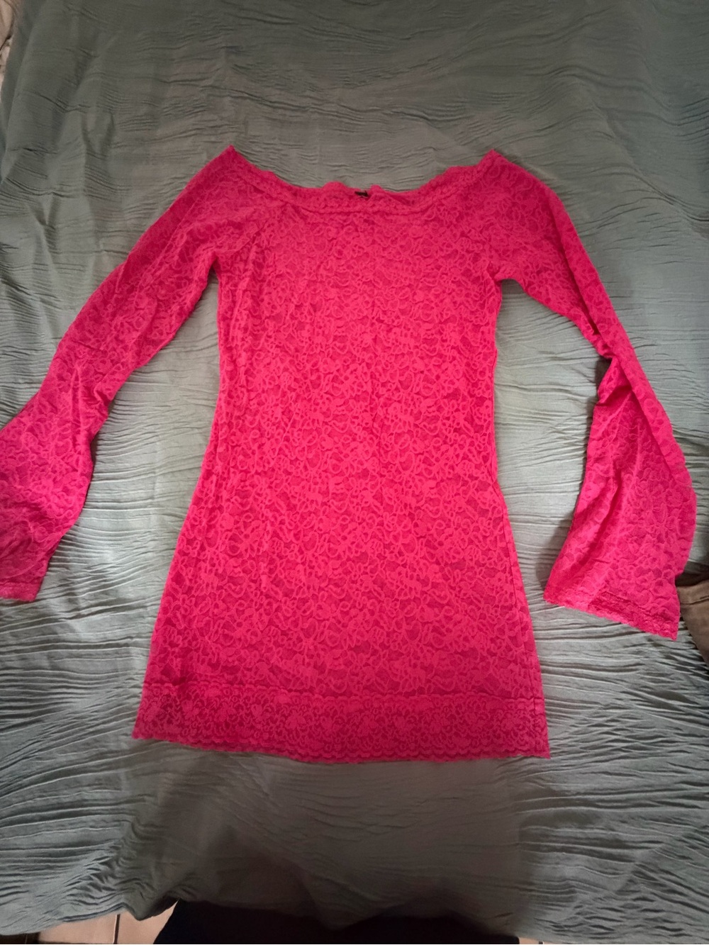 Victoria's Secret Hot Pink Lace Mini Dress